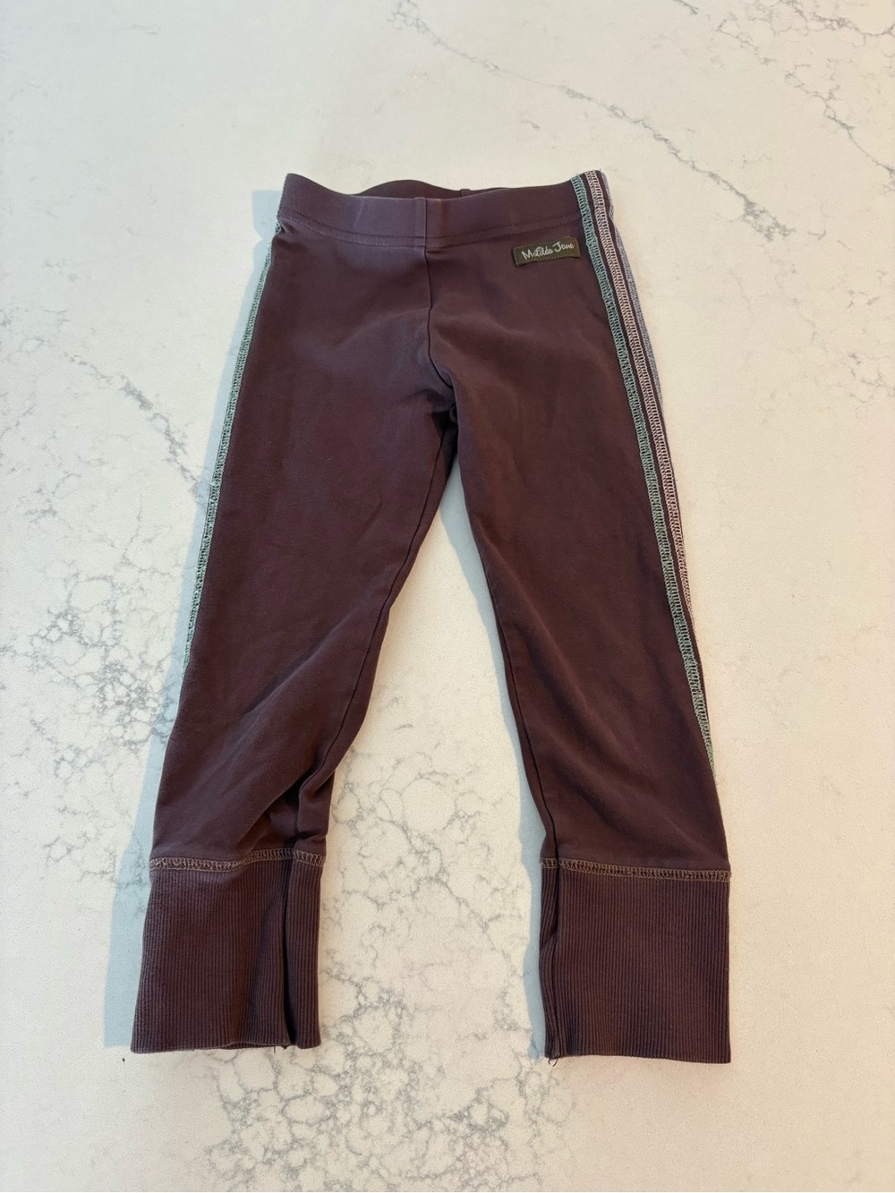 Matilda Jane Girls Brown Leggings with Side Stripe Detail